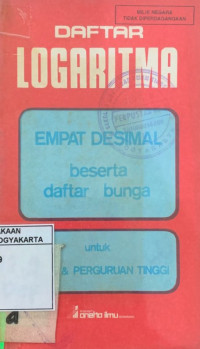 Daftar Logaritma dalam Empat Desimal Beserta Daftar Bunga